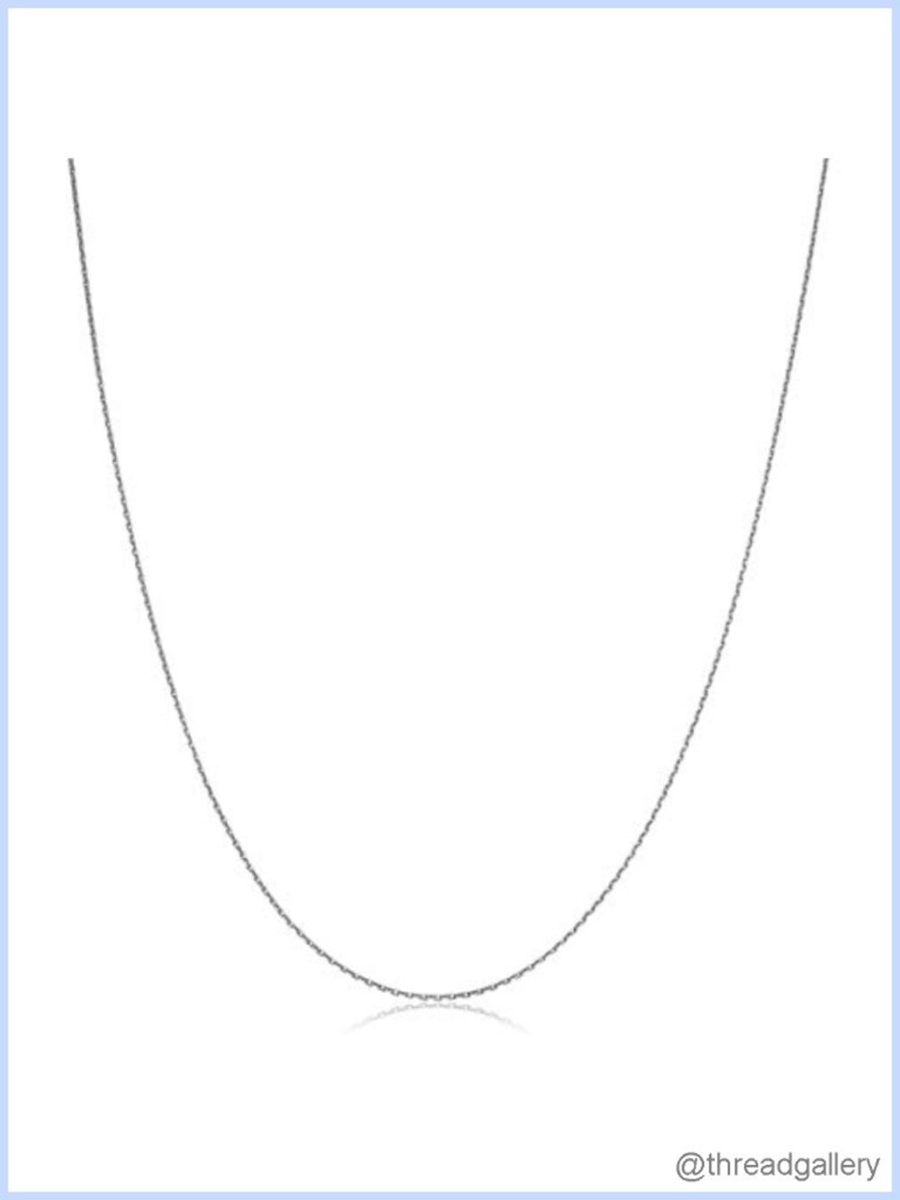 14k White Gold 0.6mm Diamond-cut Cable Chain Necklace 18in Spring Ring